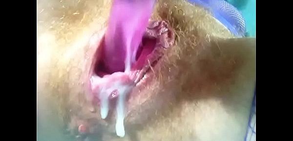  Dirty cream pie finger wank. See that juicy cum all over my fingers and oozing out of my wet freshly fucked pussy as I try to push it deep into my cervix